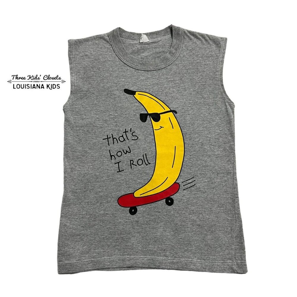 Small Shop Sz S Funny Banana Skateboard Muscle Shirt Tank Top